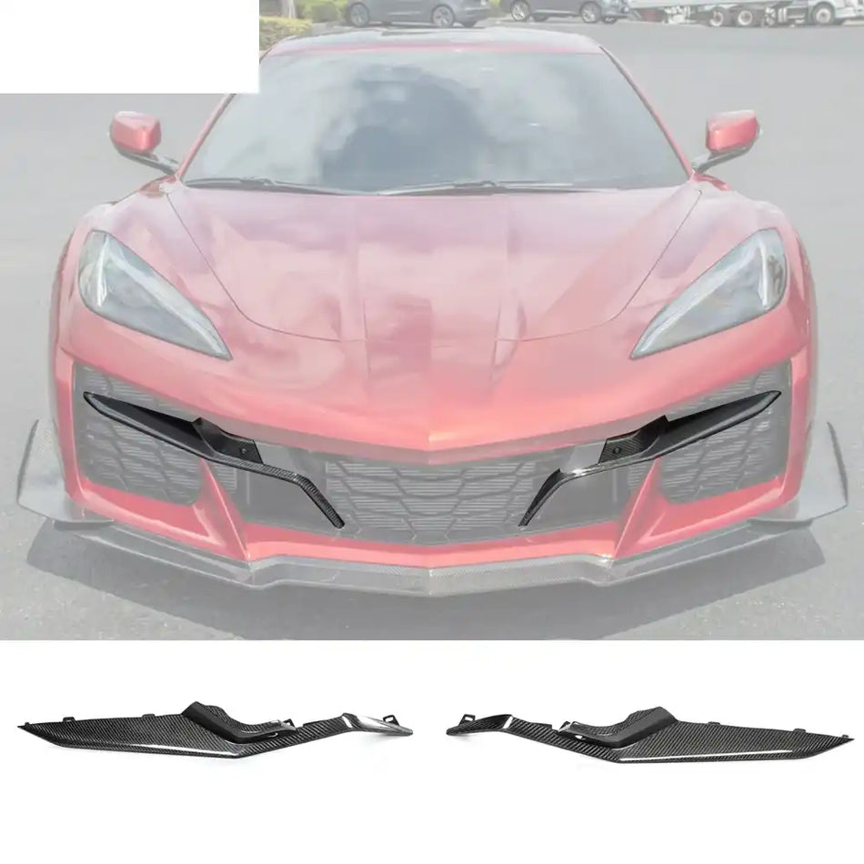 23-25 Corvette C8 Z06/E-Ray/ZR1 Grille Trim Carbon Fiber 2PC Overlay