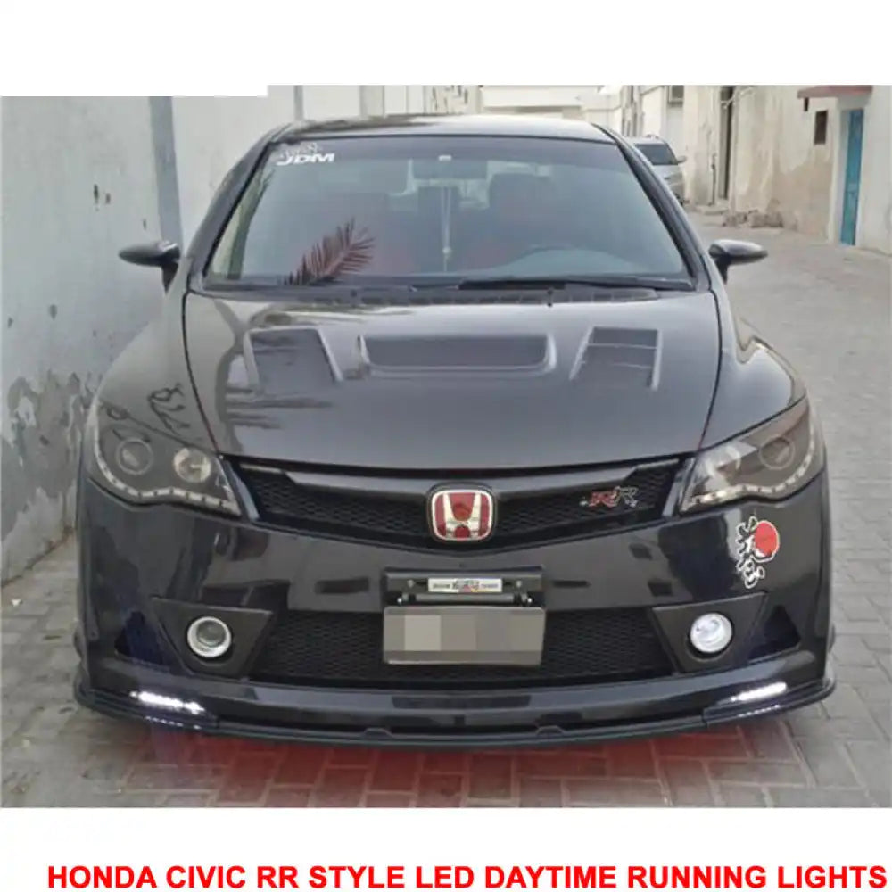 Fits 06-11 Civic Mugen RR Front Bumper & Daytime Running Fog Lamp