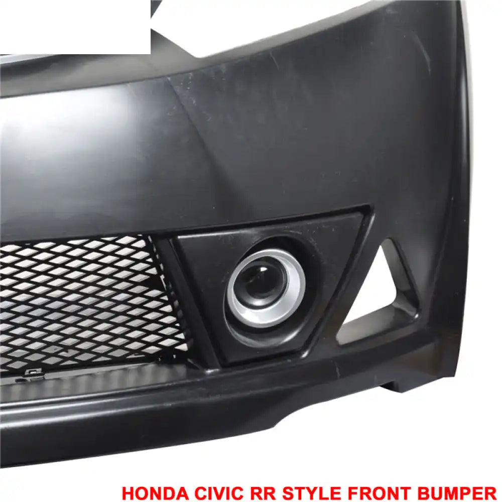 Fits 06-11 Civic Mugen RR Front Bumper + Fender Flare + LED DRL Lights