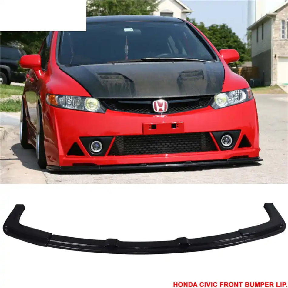 Fits 06-11 Civic Mugen RR Front Bumper + Bumper Lip Spoiler + LED DRL