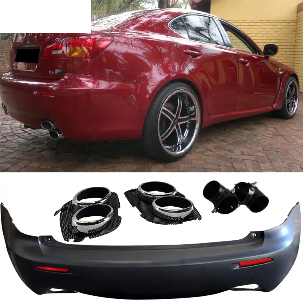 Fits 06-13 Lexus IS250 IS350 ISF Rear Bumper Dual Tip NO PDC