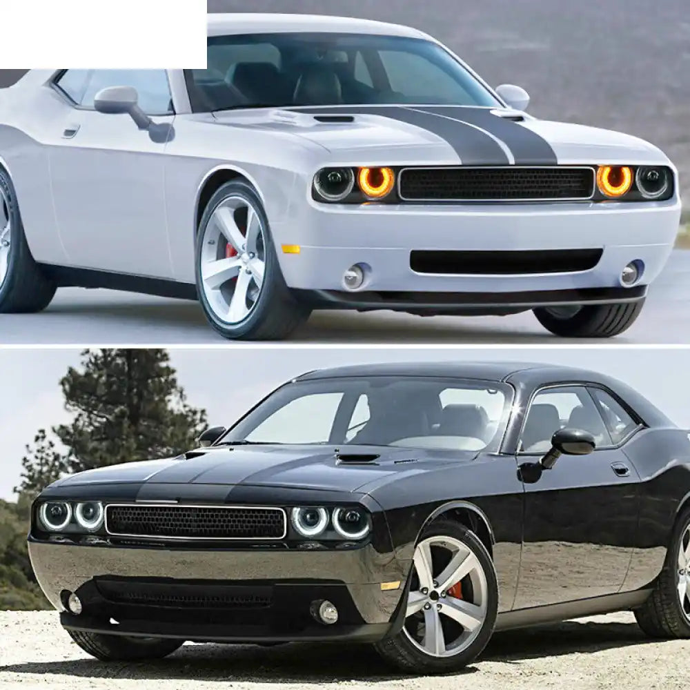 Fits 08-14 Dodge Challenger Headlights w/ Sequentail Dual Beam