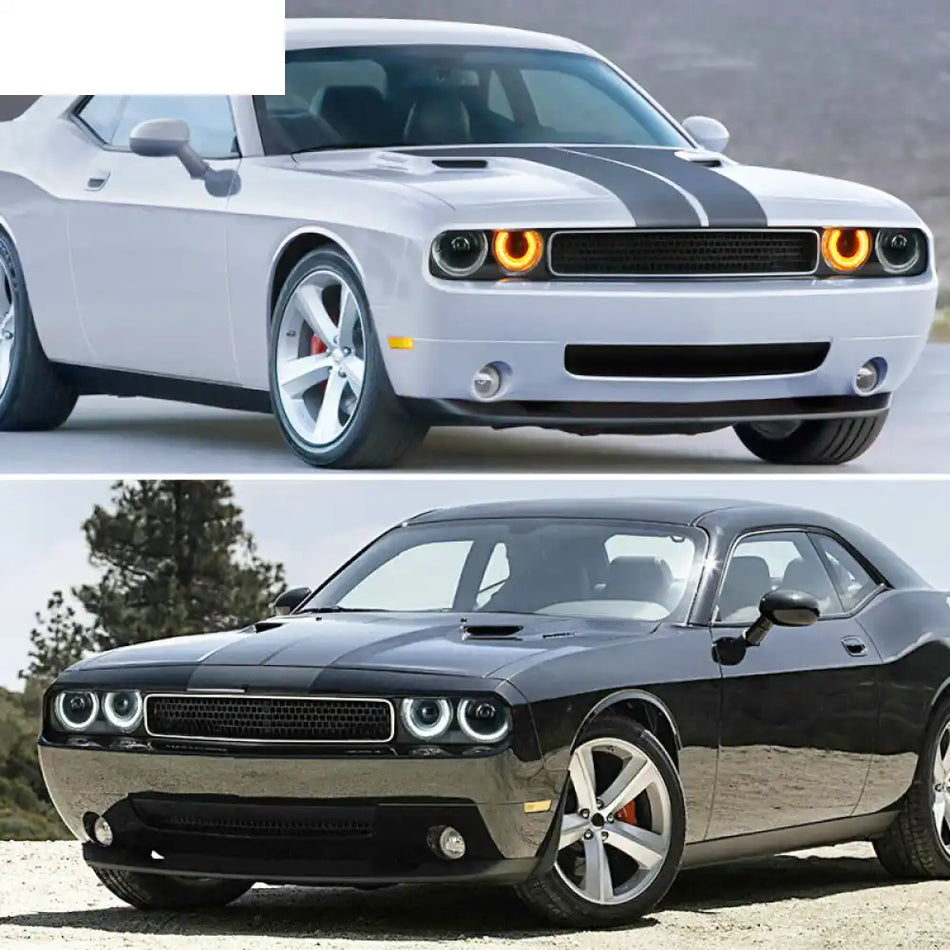 Fits 08-14 Dodge Challenger Headlights w/ Sequentail Dual Beam