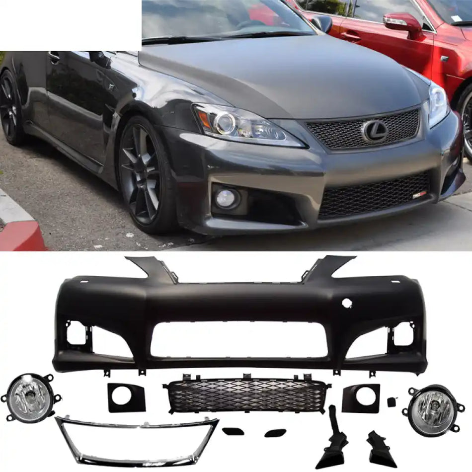 Fits 09-10 Lexus IS250 350 ISF Front Bumper No PDC w/ Foglight
