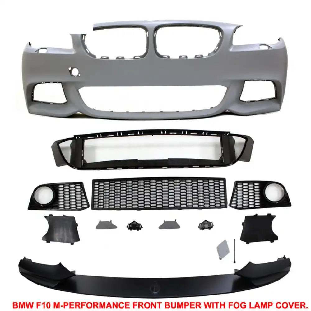 Fits 11-16 5-Series F10 M-P Front Bumper Fog Cover Polypropylene