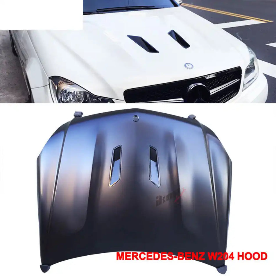 Fits 12-14 W204 C-Class Black Series CF Hood + Projector DRL Headlight