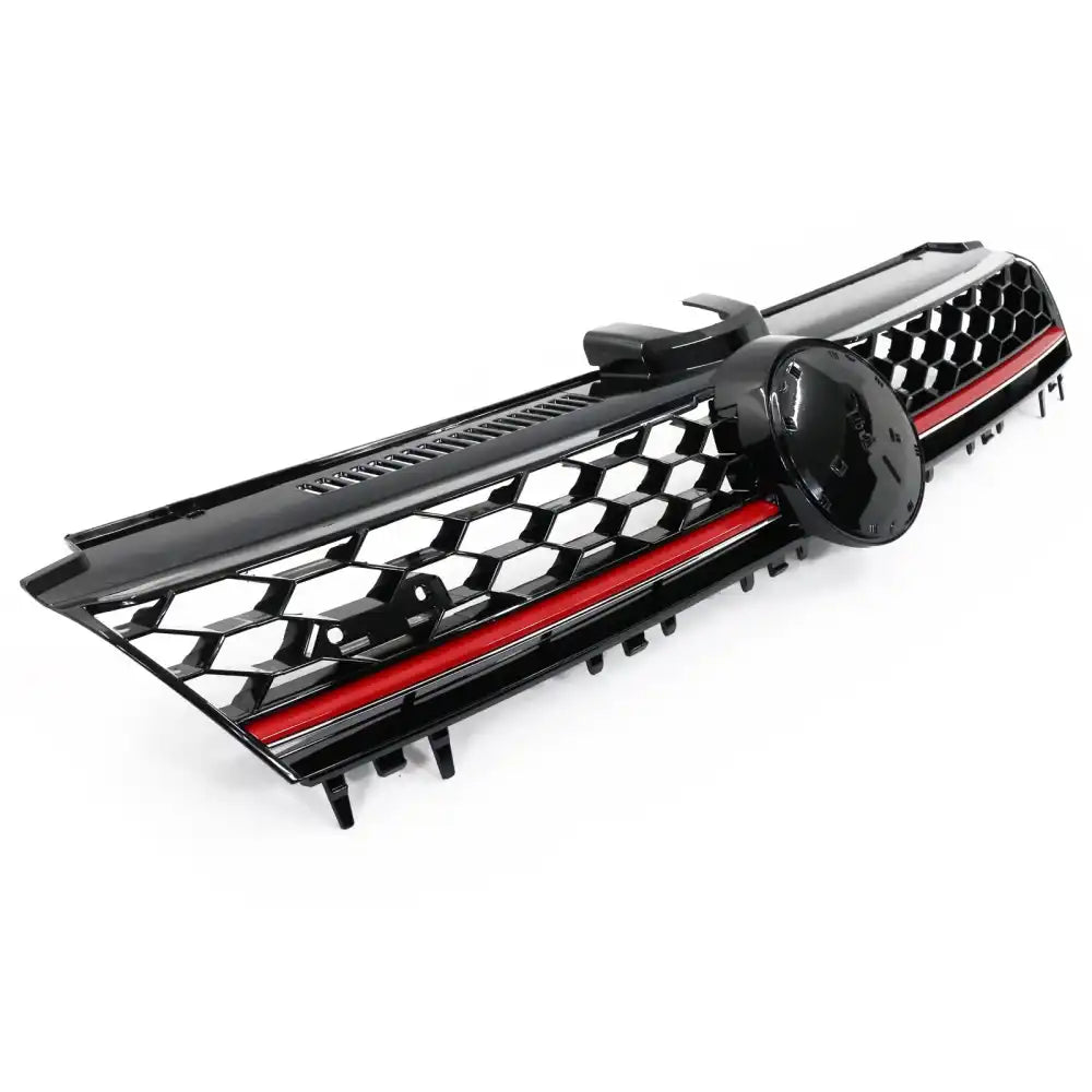 Fits 15-17 Golf MK7 Mesh GTI Red Trim Front Grille Logo Badge Base