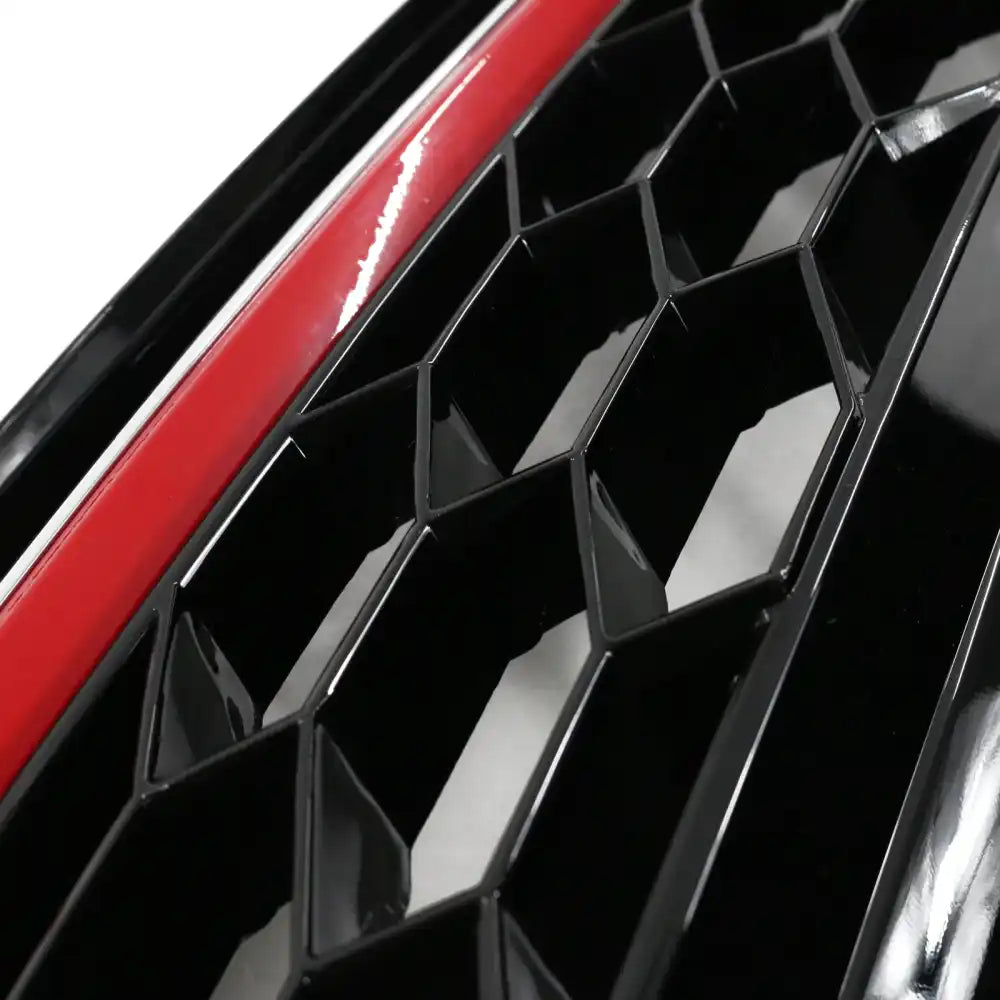 Fits 15-17 Golf MK7 Mesh GTI Red Trim Front Grille Logo Badge Base