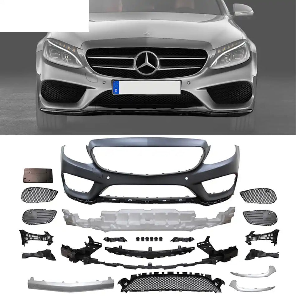 Fits 15-18 Benz C-Class W205 Front Bumper - PP