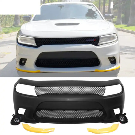 Fits 15-23 Charger Color SRT8 PP Front Bumper + Fog Cover + Foglight