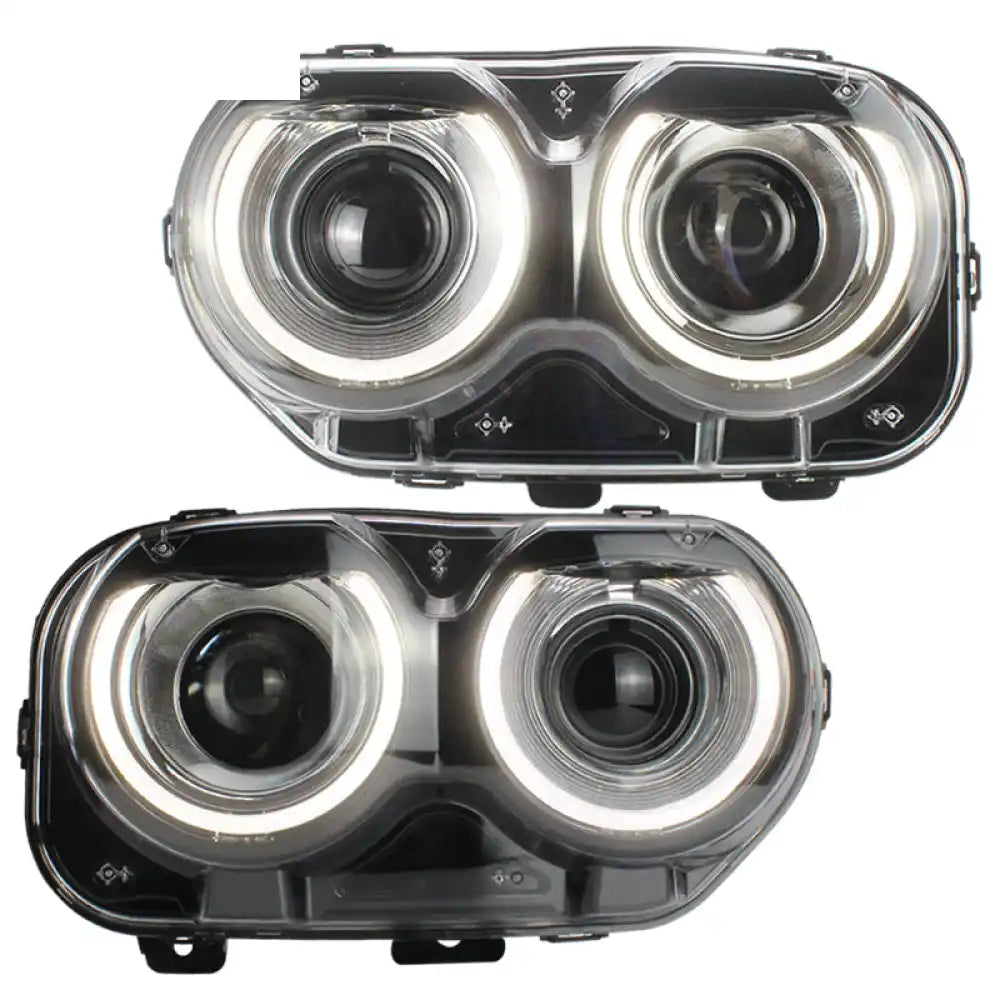 Fits 15-23 Dodge Challenger Sequential LED Halo DRL Headlights
