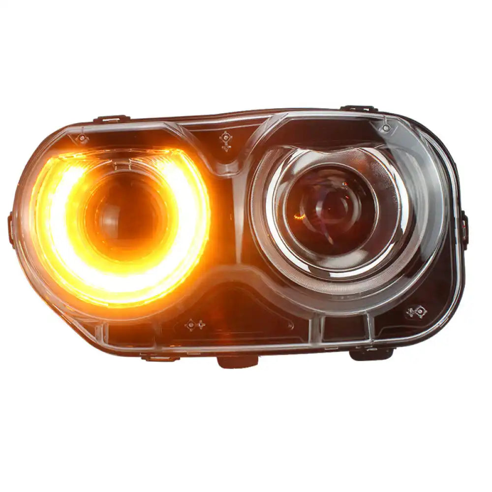 Fits 15-23 Dodge Challenger Sequential LED Halo DRL Headlights