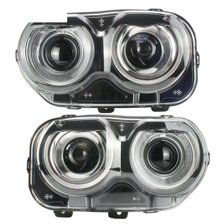 Fits 15-23 Dodge Challenger Sequential LED Halo DRL Headlights
