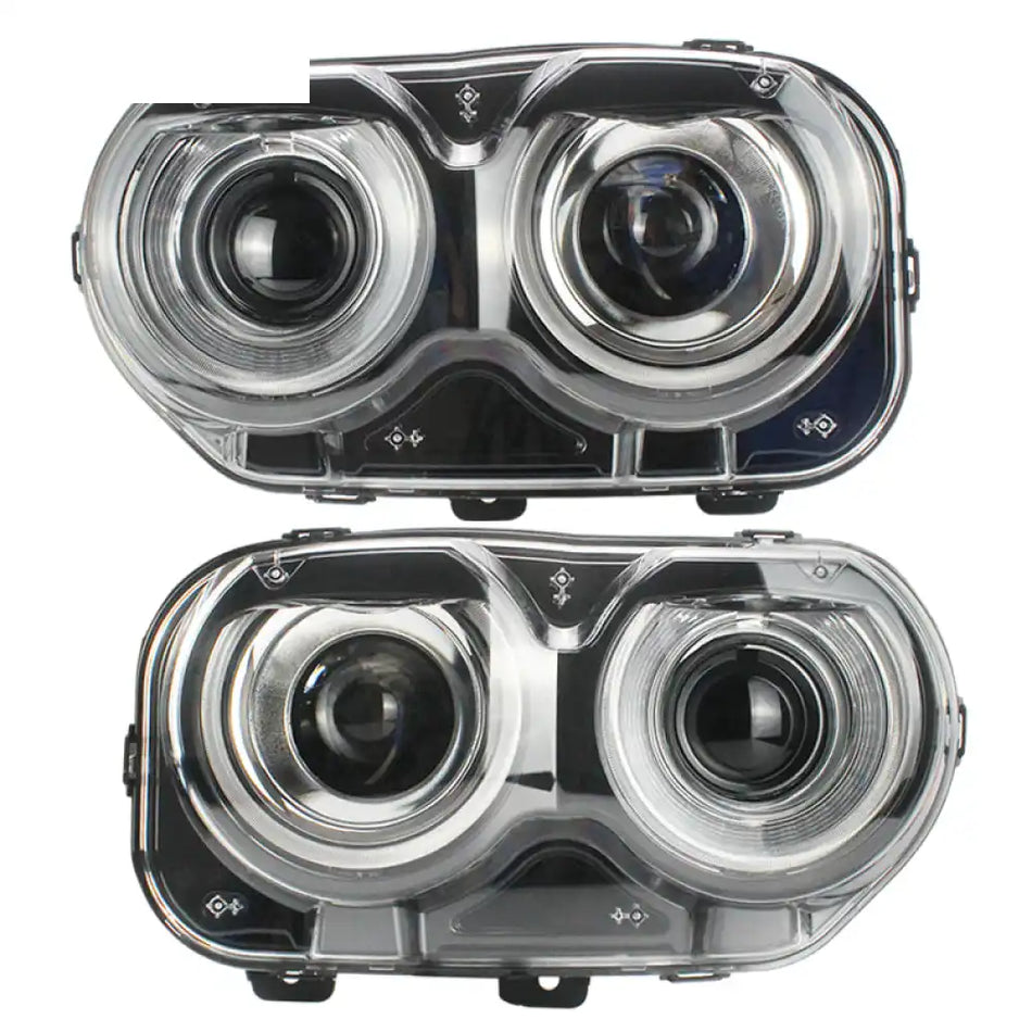 Fits 15-23 Dodge Challenger Sequential LED Halo DRL Headlights