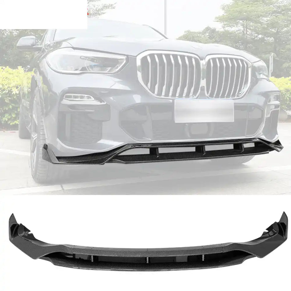 Fits 19-21 BMW G05 X5 M Sport Front Bumper Lip Spoiler 4pc Gloss Carbon Fiber Print