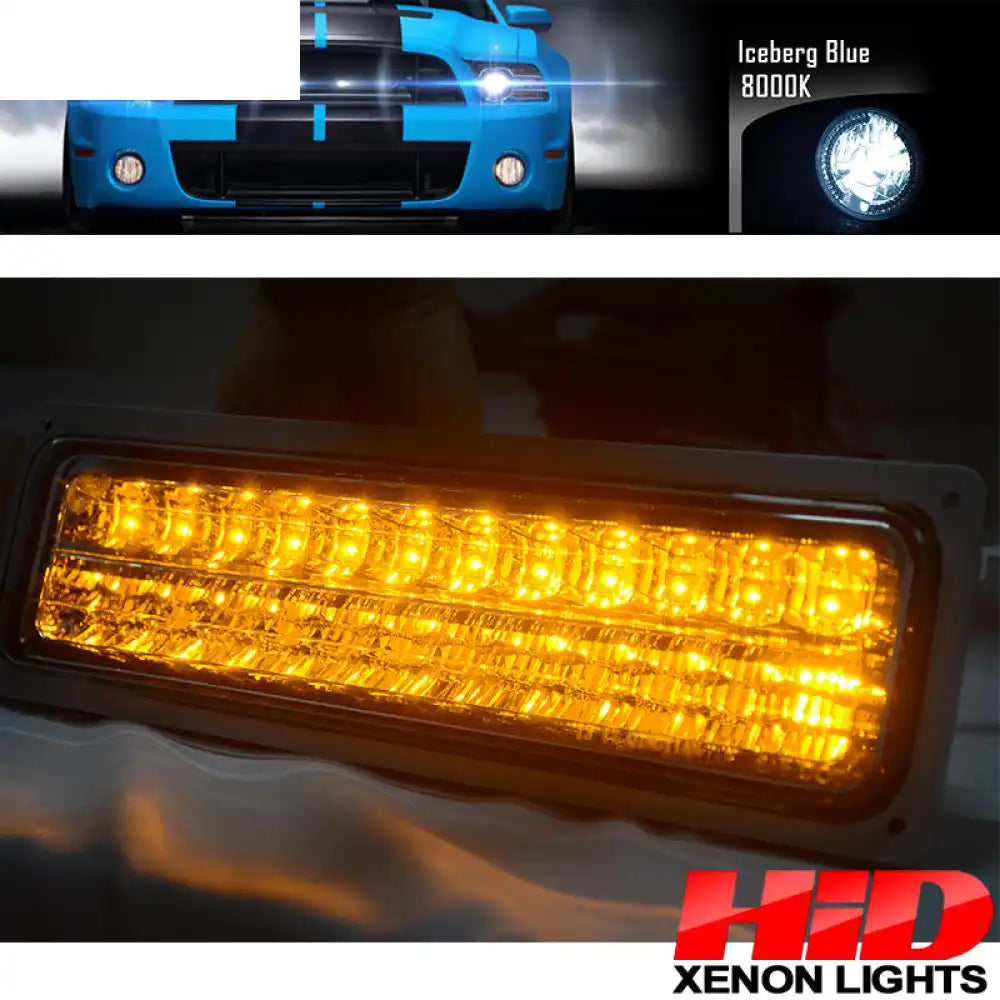 Fits 92-94 Blazer Smoked Lens Headlights Corner LED Bumper Light 8Pc