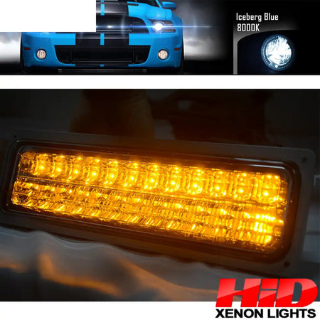 Fits 92-94 Blazer Smoked Lens Headlights Corner LED Bumper Light 8Pc