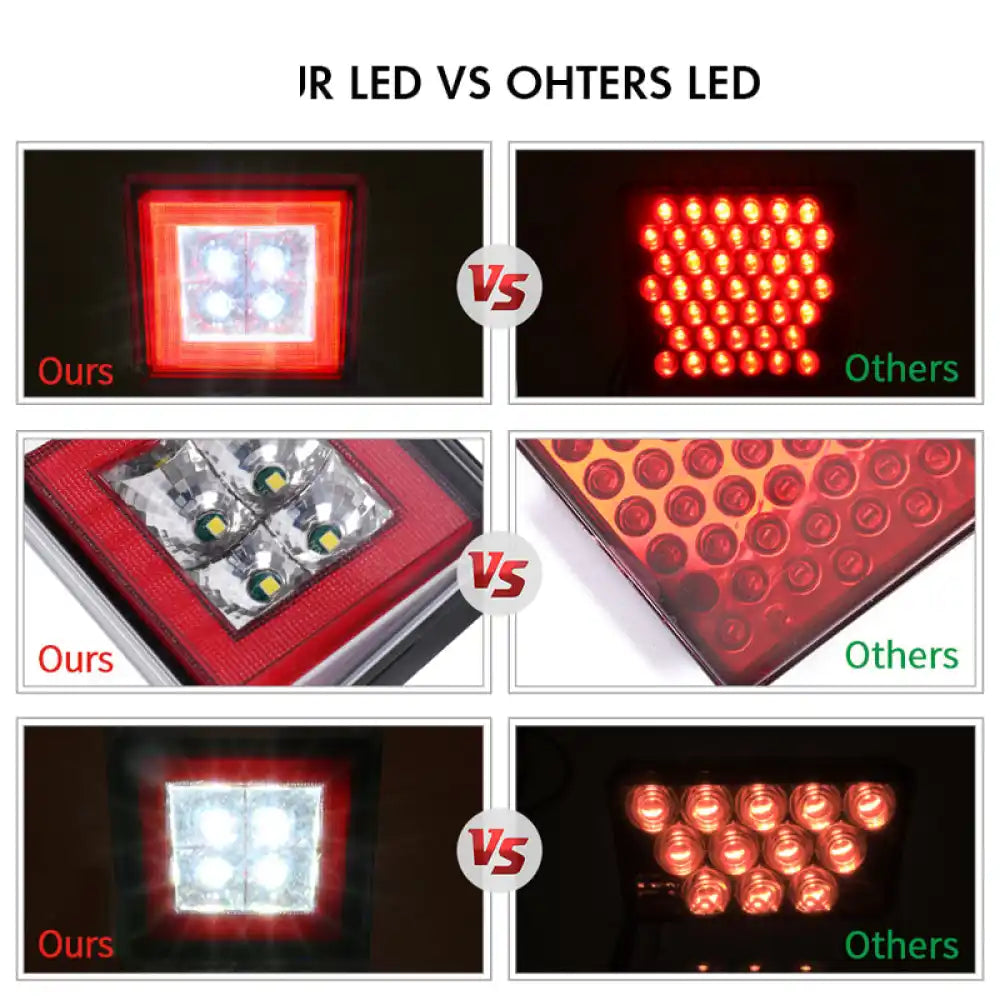 Universa Square Red LED Rear Tail Third 3RD Brake Lights