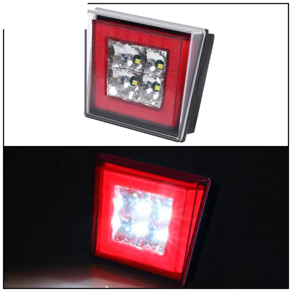 Universa Square Red LED Rear Tail Third 3RD Brake Lights