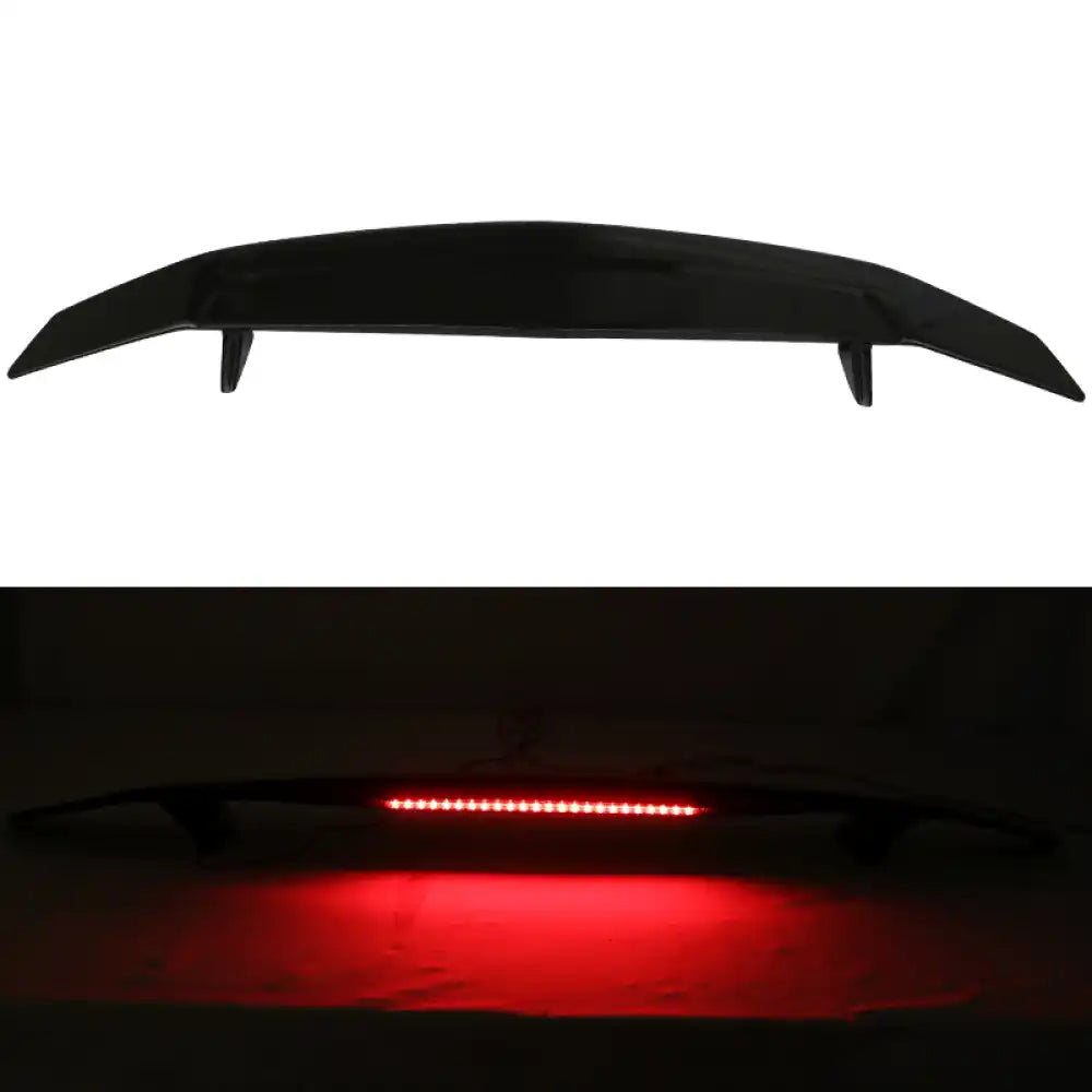 Universal 2 Post Gloss Rear Trunk Spoiler Wing w/ 3RD Brake Light ABS
