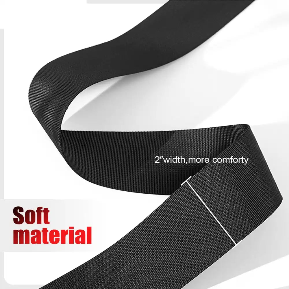 Universal 2ââ Wide 4 Point Buckle Racing Seat Belt Harness Nylon Black