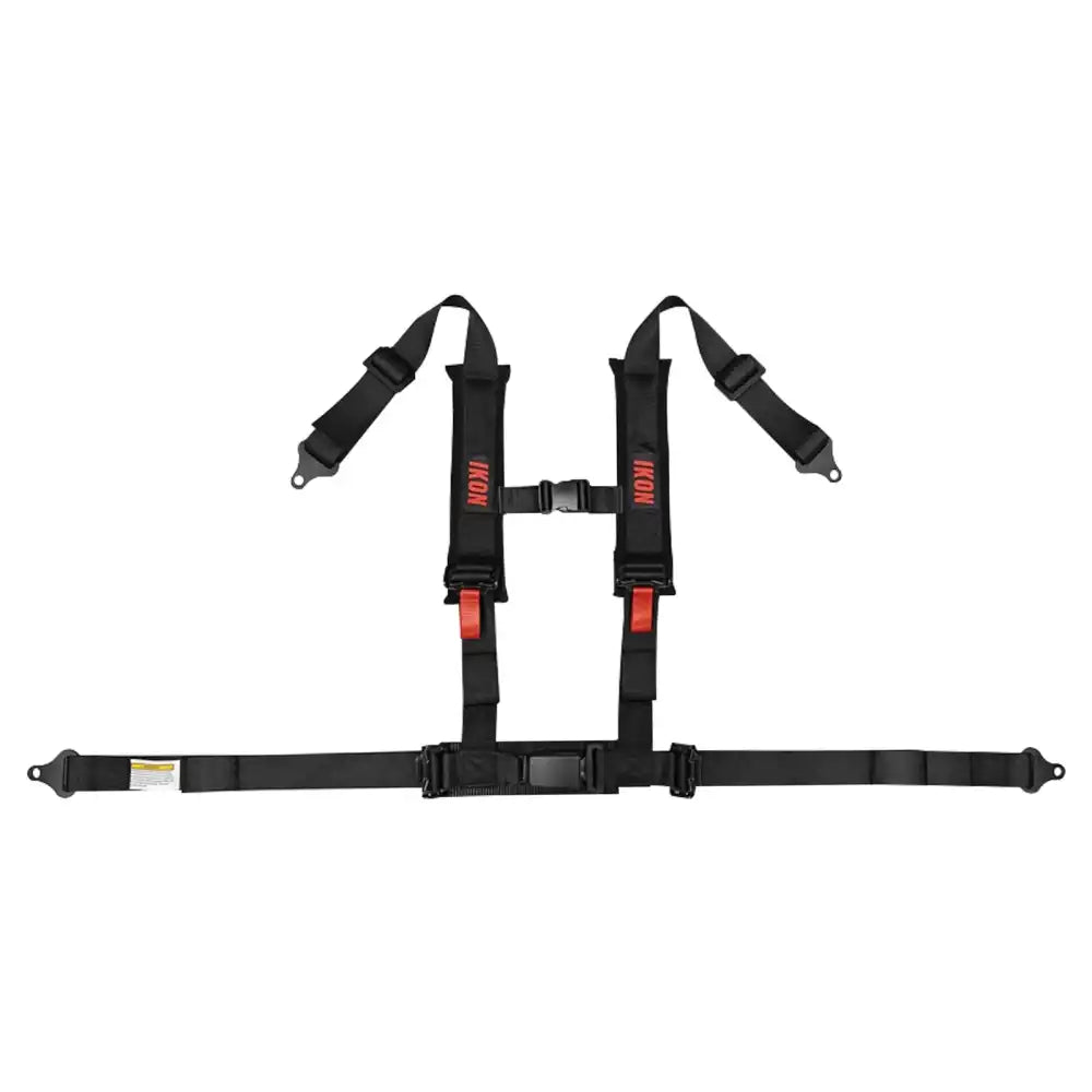 Universal 2ââ Wide 4 Point Buckle Racing Seat Belt Harness Nylon Black
