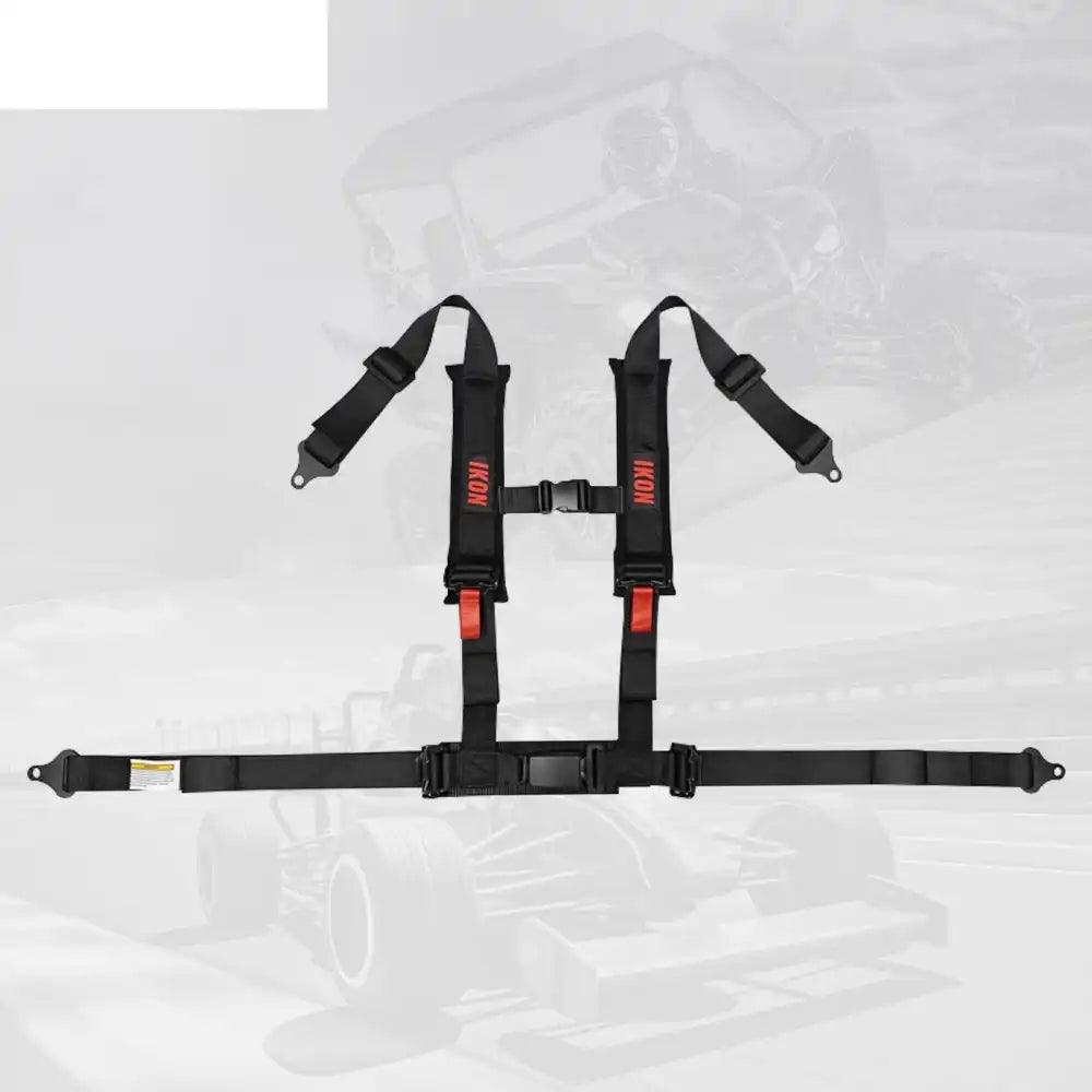 Universal 2ââ Wide 4 Point Buckle Racing Seat Belt Harness Nylon Black