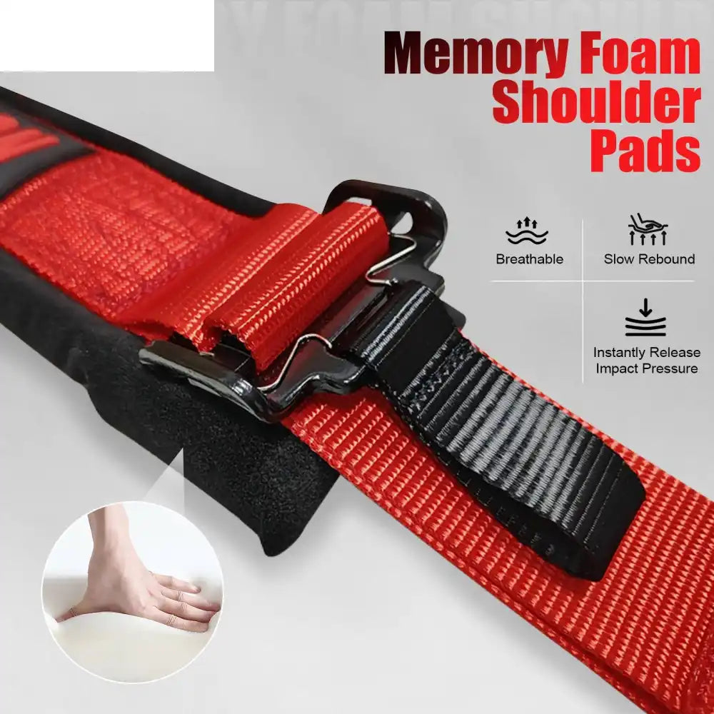 Universal 2ââ Wide 4 Point Buckle Racing Seat Belt Harness Nylon Red