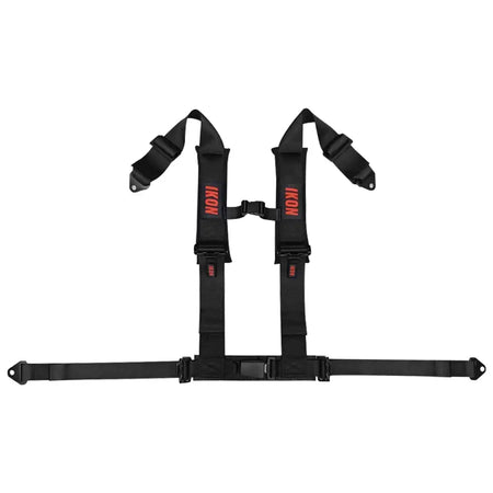 Universal 3ââ Wide 4 Point Buckle Racing Seat Belt Harness Nylon Black