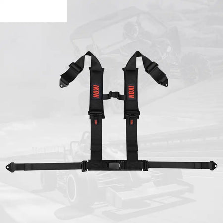Universal 3ââ Wide 4 Point Buckle Racing Seat Belt Harness Nylon Black