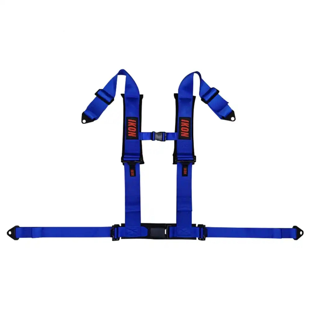 Universal 3ââ Wide 4 Point Buckle Racing Seat Belt Harness Nylon Blue