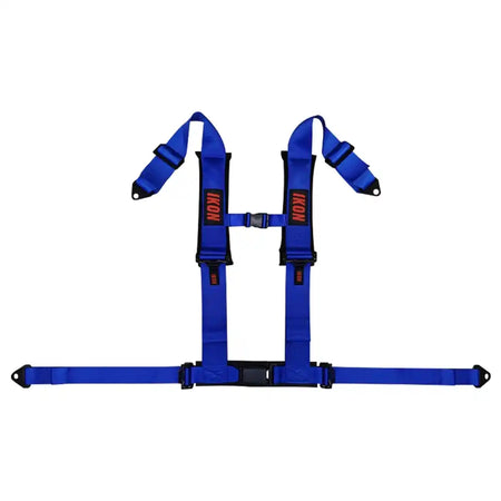 Universal 3ââ Wide 4 Point Buckle Racing Seat Belt Harness Nylon Blue