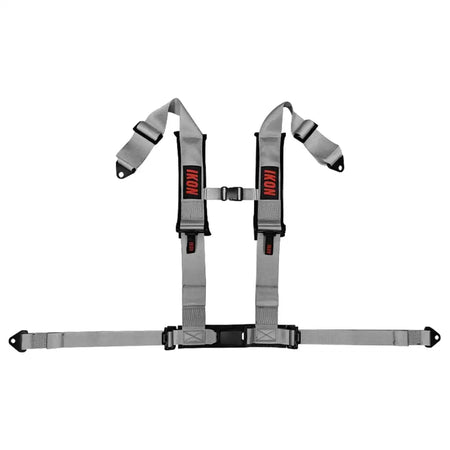 Universal 3ââ Wide 4 Point Buckle Racing Seat Belt Harness Nylon Grey
