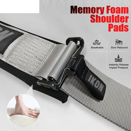 Universal 3ââ Wide 4 Point Buckle Racing Seat Belt Harness Nylon Grey
