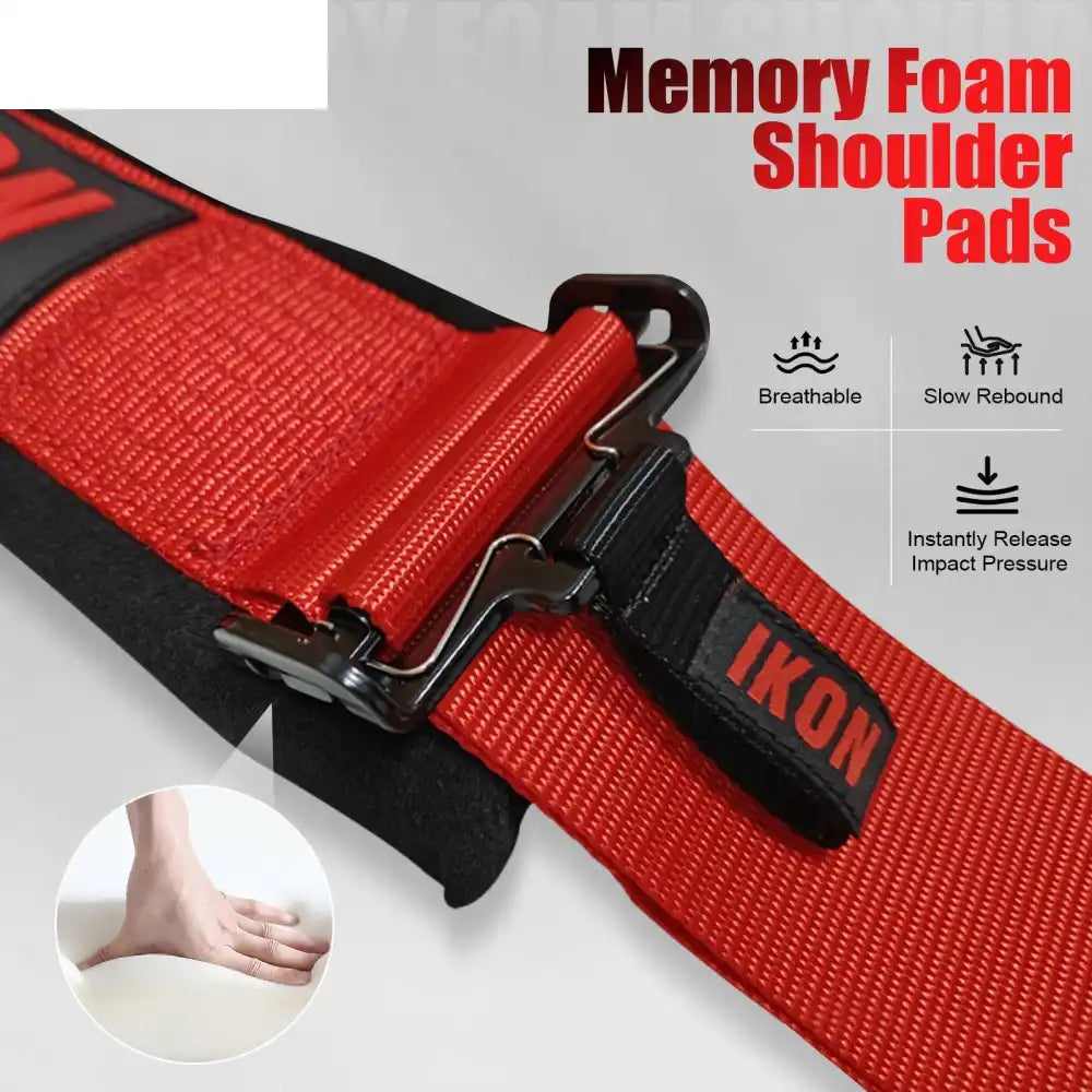 Universal 3ââ Wide 4 Point Buckle Racing Seat Belt Harness Nylon Red