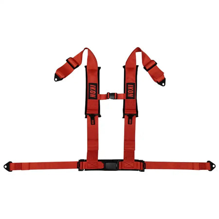 Universal 3ââ Wide 4 Point Buckle Racing Seat Belt Harness Nylon Red