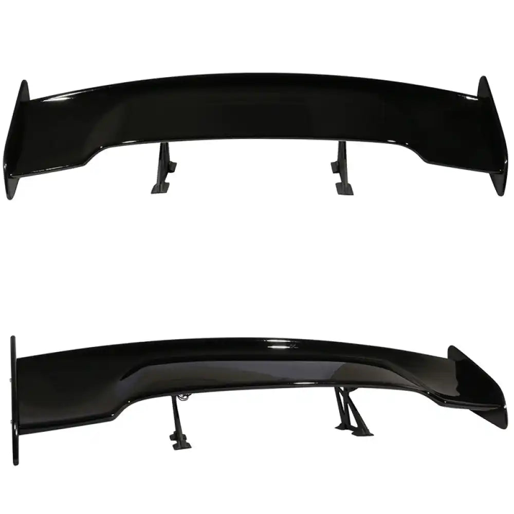 Universal 57In GT Style Gloss Black Trunk Spoiler LED Brake Light ABS