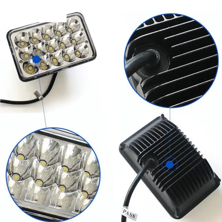 Universal 6x4 Pair H4 High Low Beam 1500 Lumens 45W Headlight Lamp