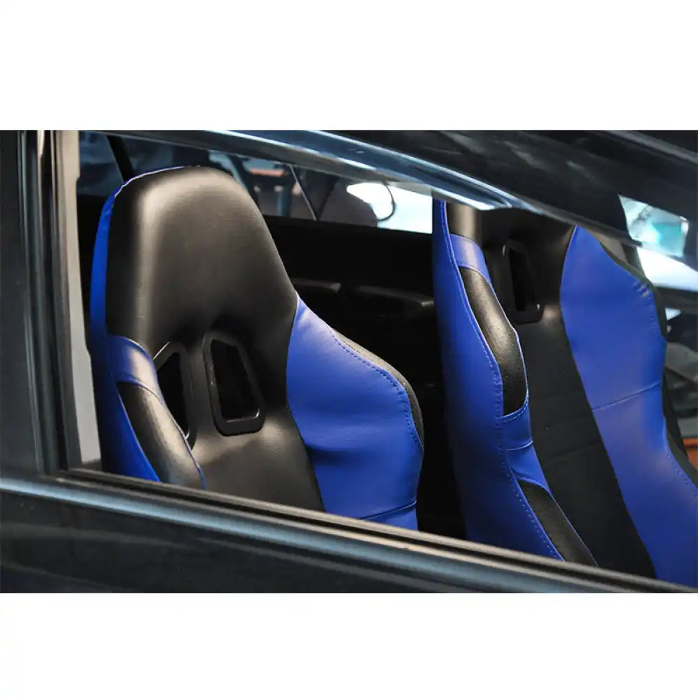 Universal Black Blue PVC Leather Passenger Side Racing Seats Slider