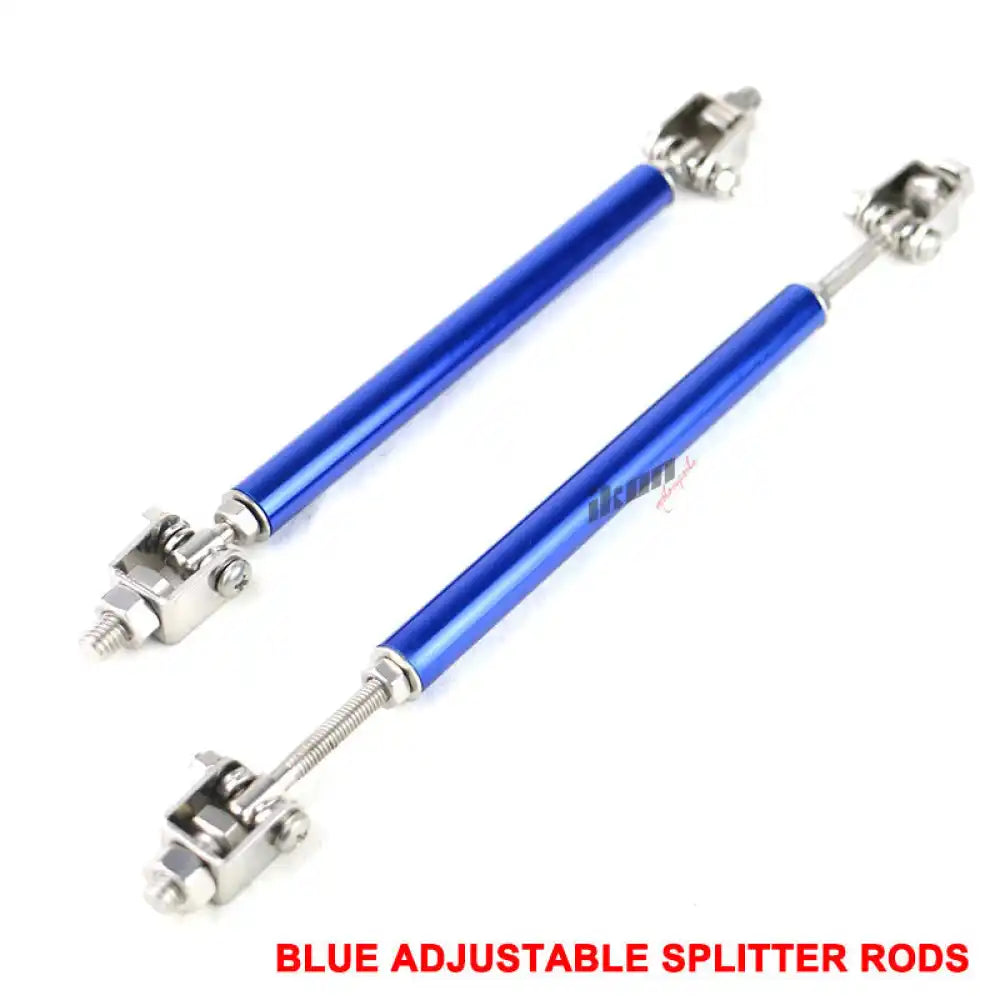 Universal Blue 2PCS 8-10.6Ã¢ÂÂÃ¢ÂÂ Front Bumper Lip Splitter Strut Rods Steel
