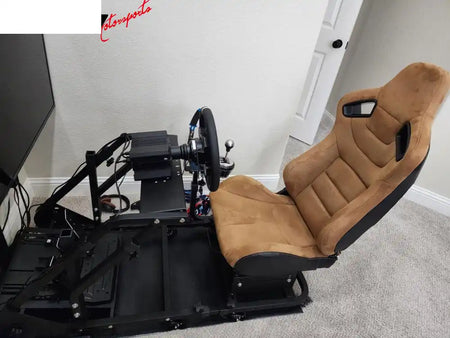Universal Brown Right Racing Seat Dual Slider Suede Carbon Leather Passenger Side: Brown