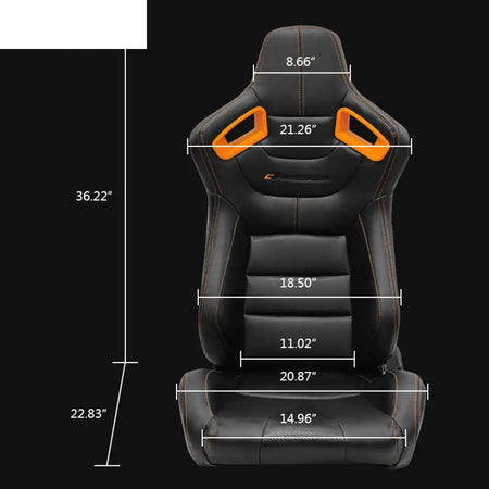 Universal Color Bezel Racing Seat Dual Slider PU Carbon Leather