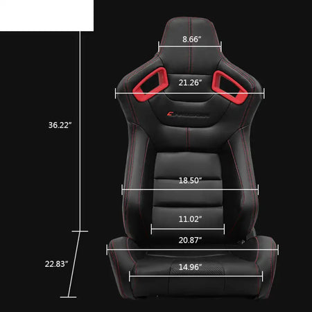 Universal Color Bezel Racing Seat Dual Slider PU Carbon Leather