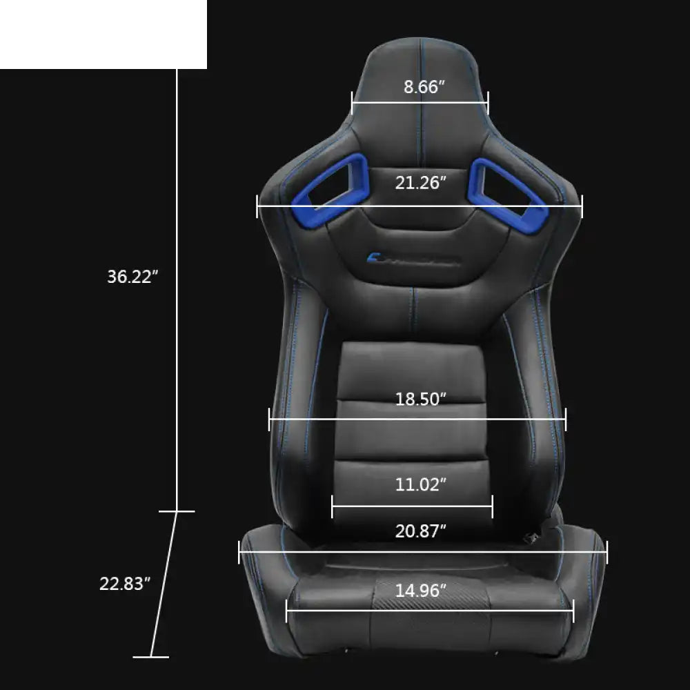 Universal Color Bezel Racing Seat Dual Slider PU Carbon Leather