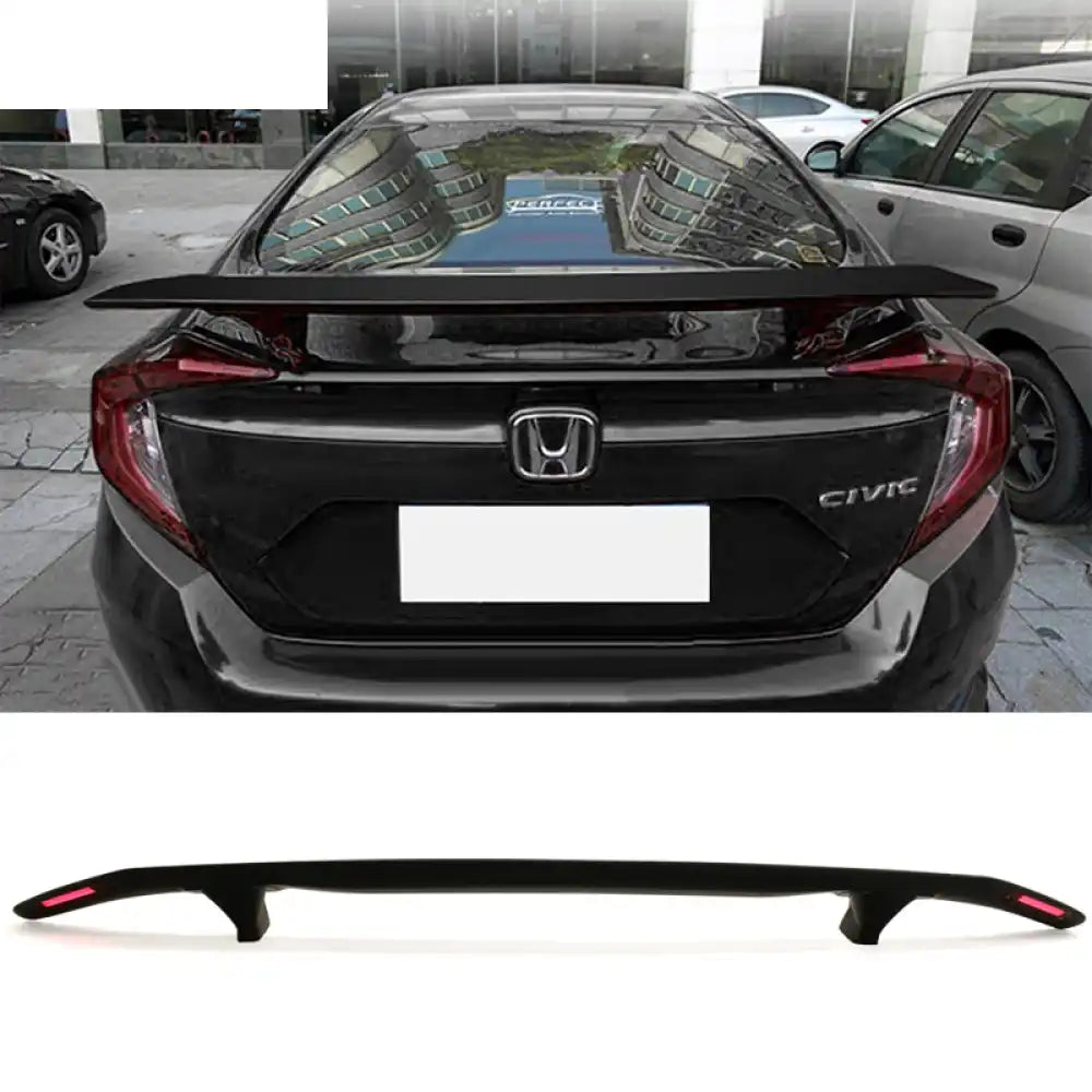 Universal Fit 2 Post Rear Spoiler Wing W/ LED Turn Signal Light ABS