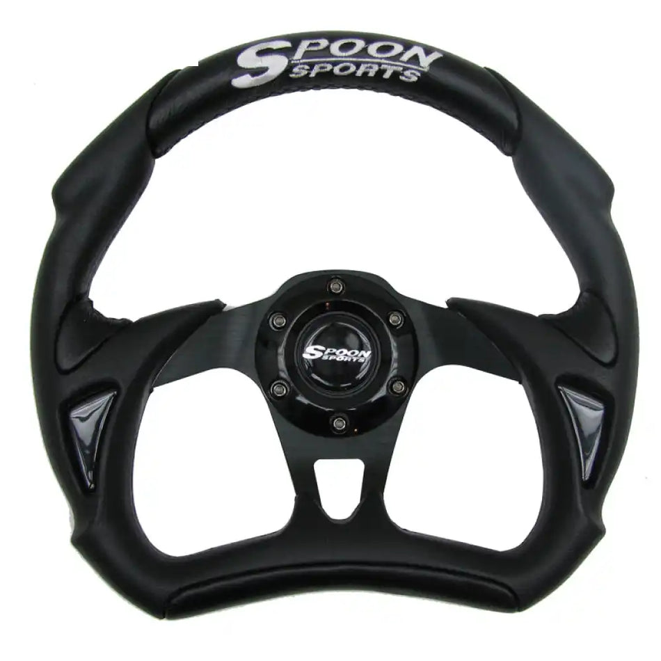 Universal Fitment Steering Wheel Battle Type 300Mm Whole Black & Spoon Whole Black