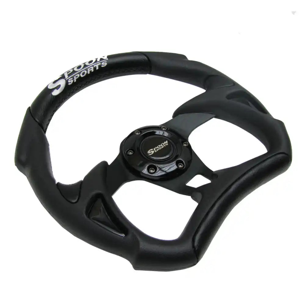 Universal Fitment Steering Wheel Battle Type 300Mm Whole Black & Spoon Whole Black