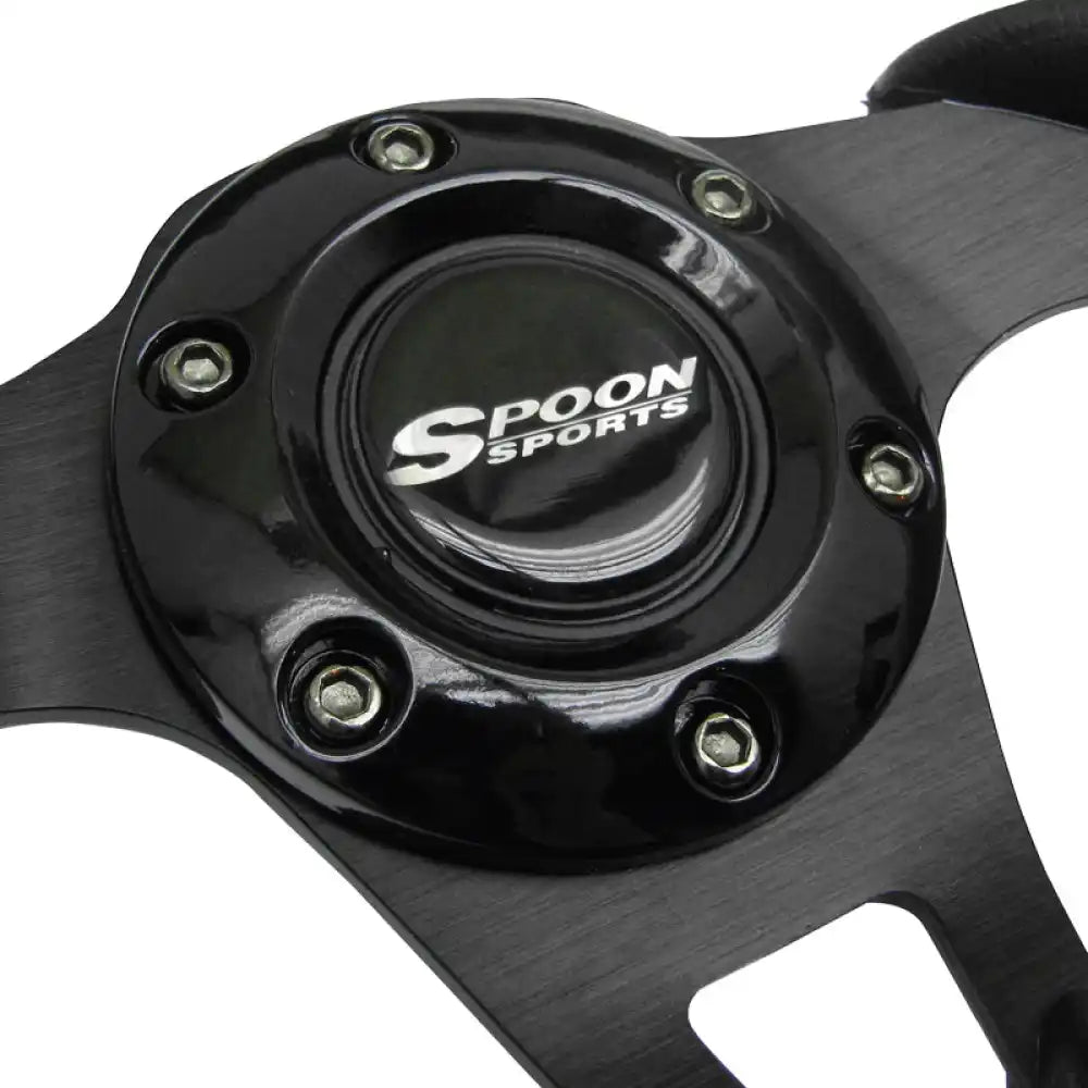 Universal Fitment Steering Wheel Battle Type 300Mm Whole Black & Spoon Whole Black
