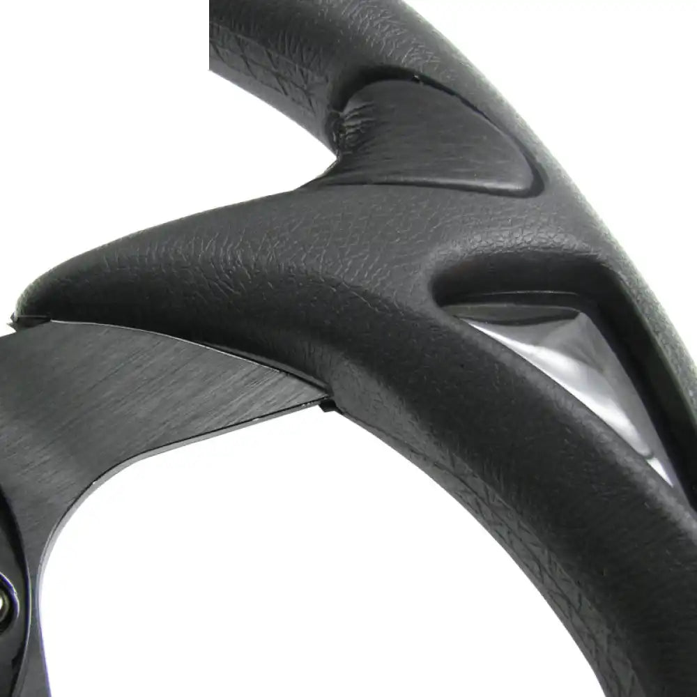 Universal Fitment Steering Wheel Battle Type 300Mm Whole Black & Spoon Whole Black