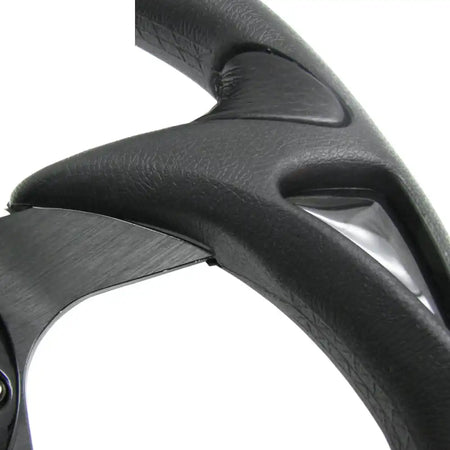 Universal Fitment Steering Wheel Battle Type 300Mm Whole Black & Spoon Whole Black